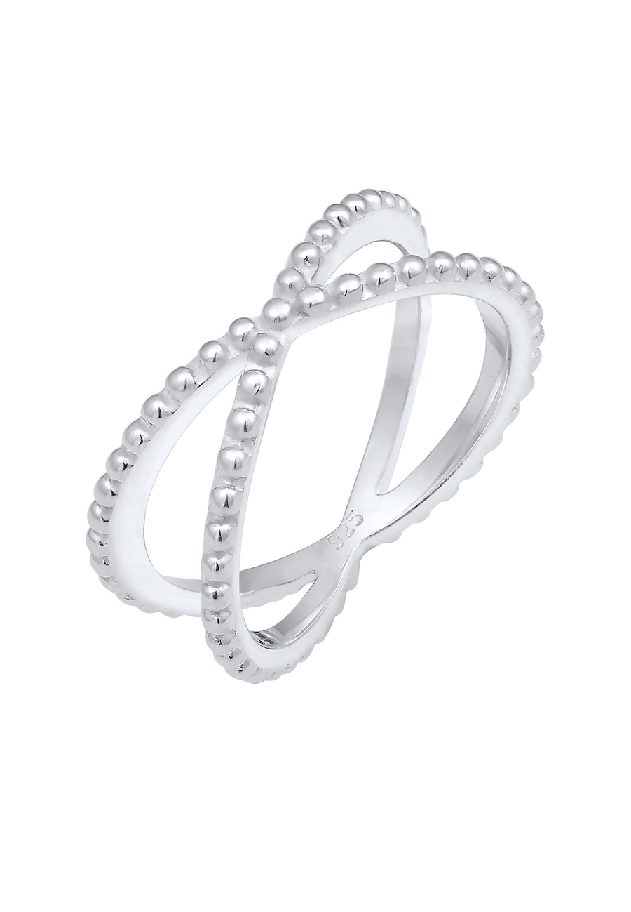 Elli Damski krzyż kula Modern Blogger Trend w srebrze 925 Sterling Silver Pierścionki 1 ct