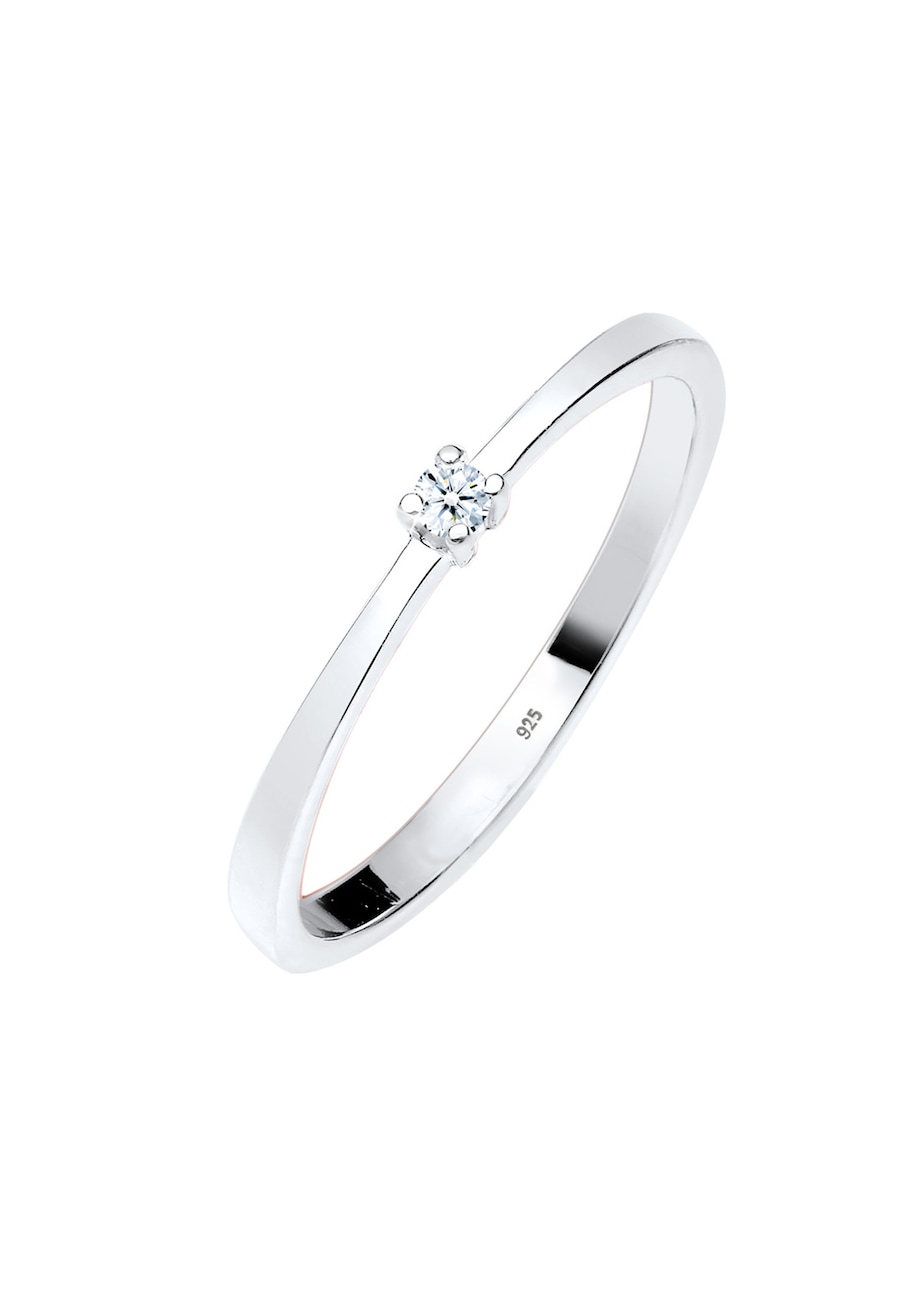 Elli DIAMONDS Damski zaręczynowy soliter diament (0.03 ct.) w srebrze 925 Sterling Silver Pierścionki 1 ct