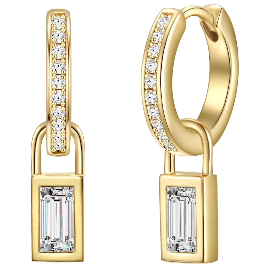 Glanzstücke München Kolczyki z Srebro wysokiej próby w Żółte złoto Kolczyki koła 1 ct Damski