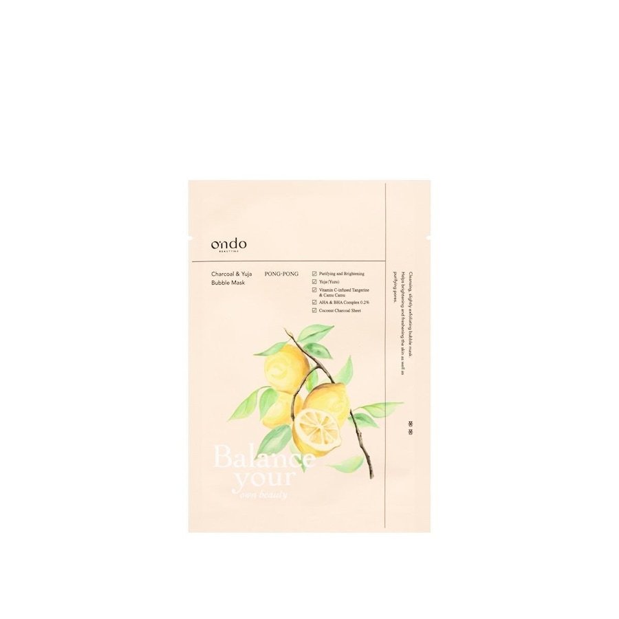 Ondo Beauty 36.5 PONG-PONG CHARCOAL & YUJA BUBBLE MASK Zestawy do pielęgnacji twarzy 25 ml
