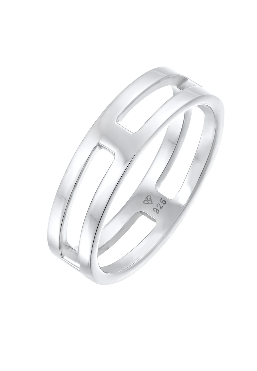KUZZOI Męski pierścień Bar Solid Trend Basic w pozłacanym srebrze 925 Sterling Silver Biżuteria męska 1 ct Męskie