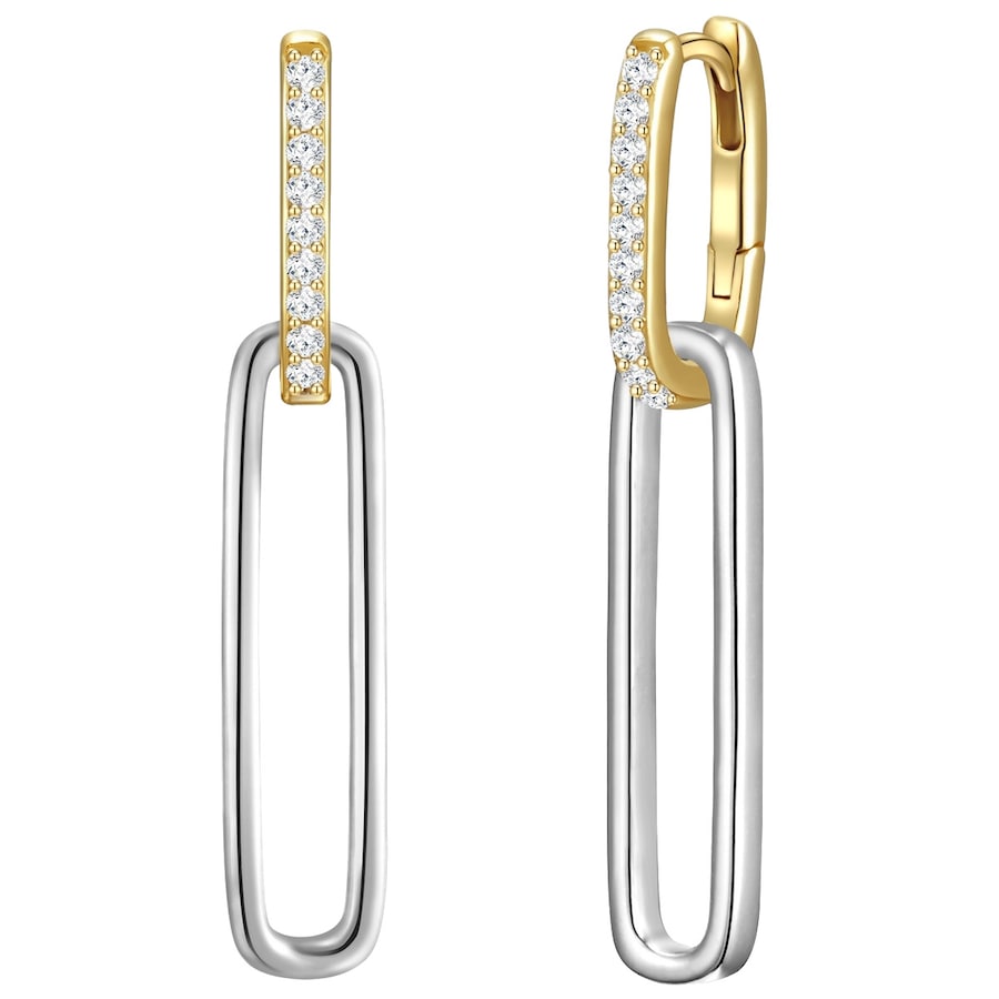 Glanzstücke München Kolczyki z Srebro wysokiej próby w Srebrny/żółte złoto Kolczyki koła 1 ct Damski