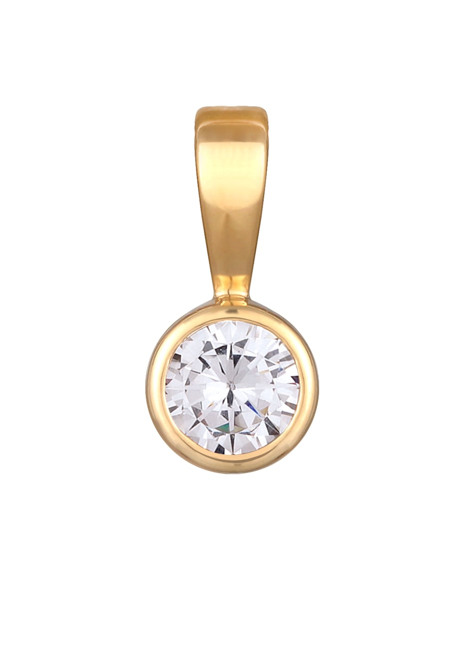 Nenalina Damski wisiorek pasjans okrągły mieniący się cyrkoniami ze srebra 925 Sterling Silver Wisiorki 1 ct