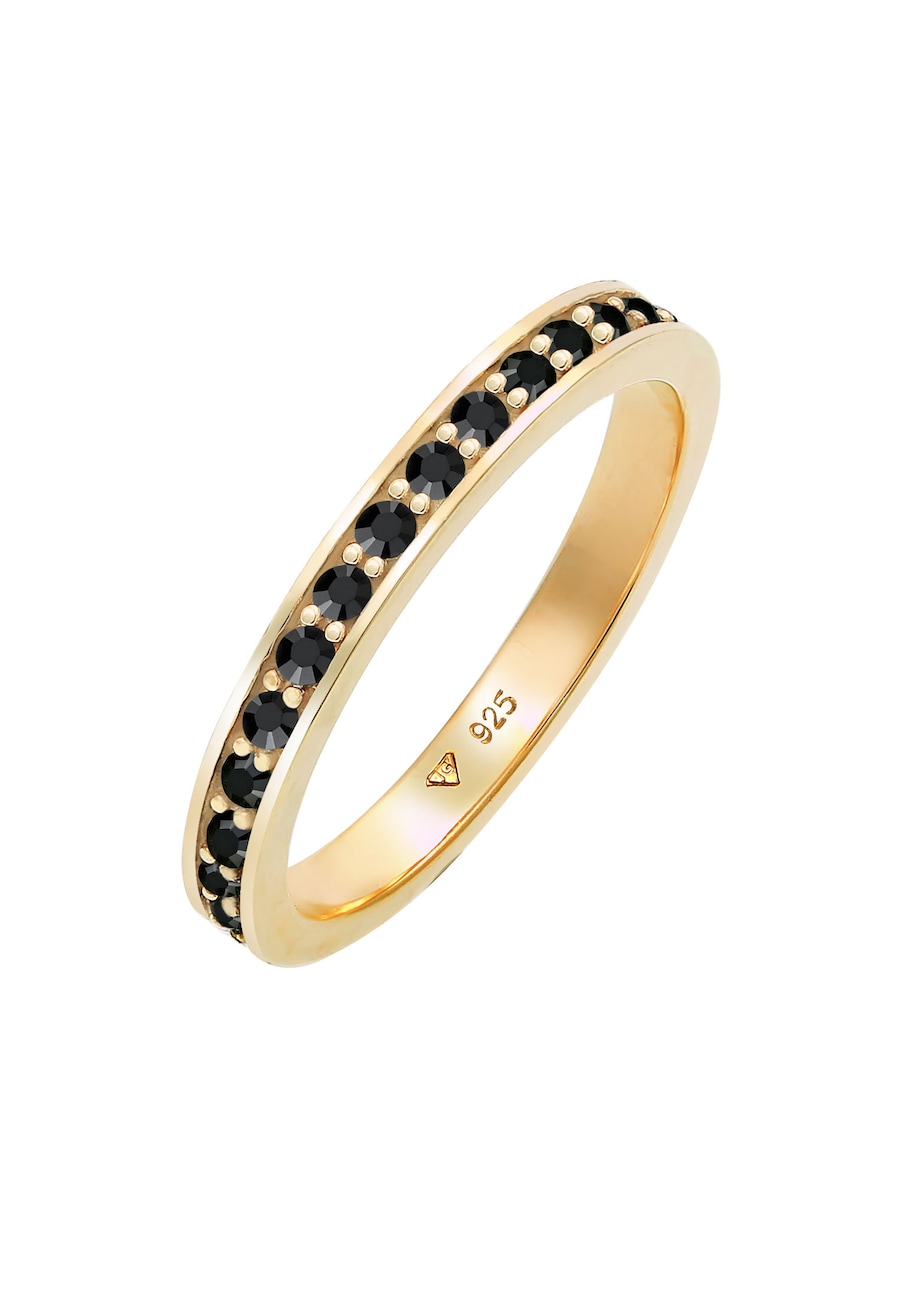 Elli Damska obrączka Memoire z kryształami w srebrze próby 925 Sterling Silver Pierścionki 1 ct Damski