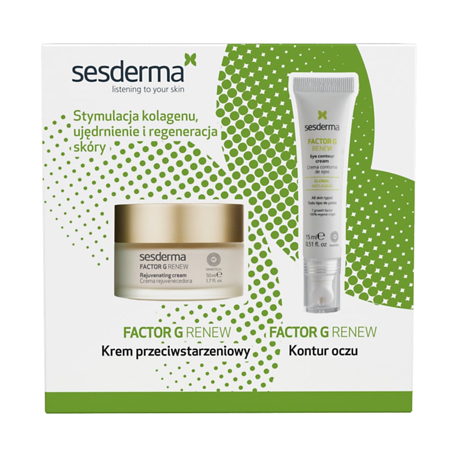 Sesderma Zestaw świąteczny FACTOR G RENEW Krem 50 ml + FACTOR G RENEW Krem pod oczy 15 ml Zestawy do pielęgnacji twarzy 1 ct