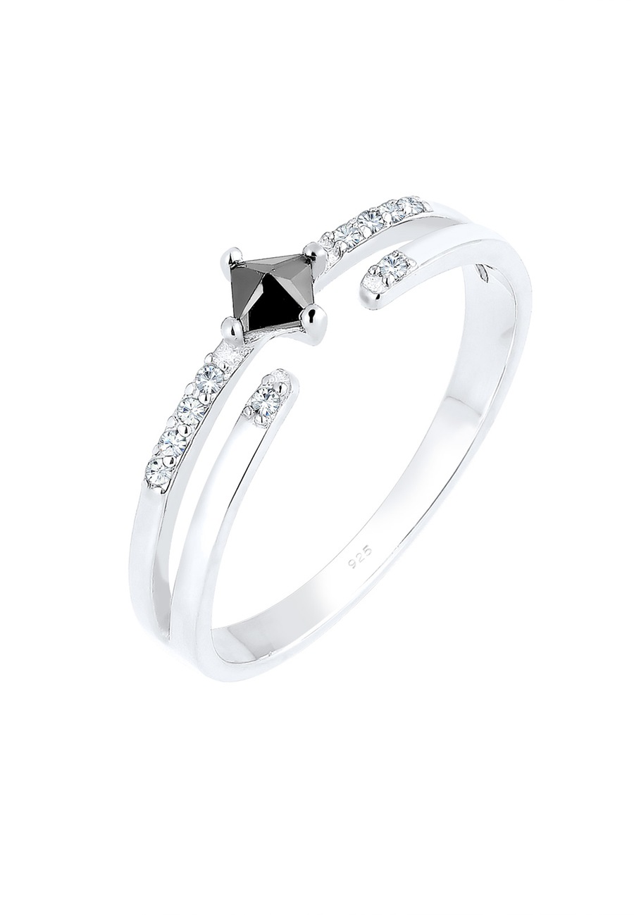 Elli Modern Zirkonia Kristalle 925 Silber Pierścionki 1 ct Damski