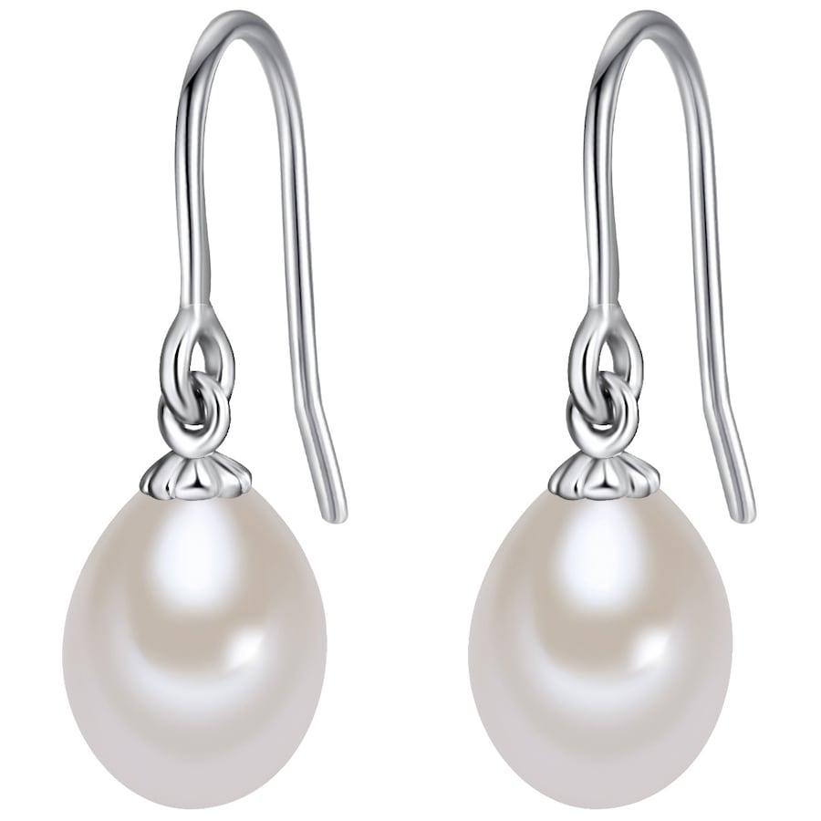 Lulu & Jane Srebro wysokiej pr óby Perła hodowlana słodkowodna Kolczyki 1 ct Damski