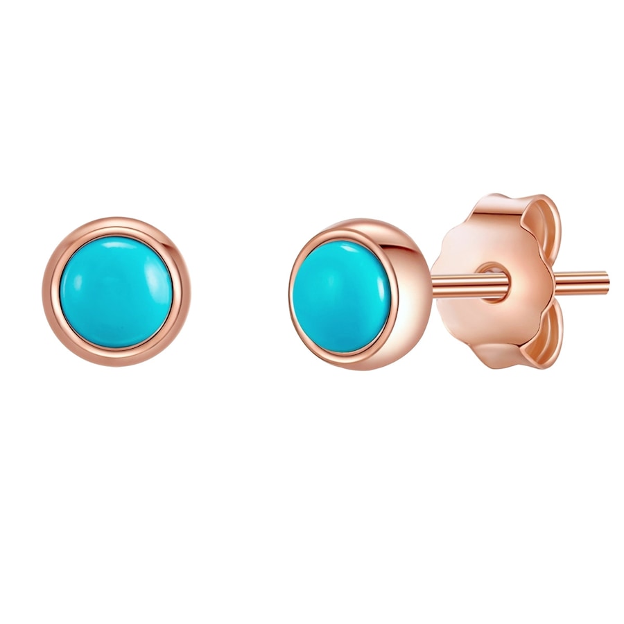 Glanzstücke München Srebrne kolczyki sztyfty srebro wysokiej próby Turkusowy (rek.) różowe złoto Kolczyki 1 ct Damski