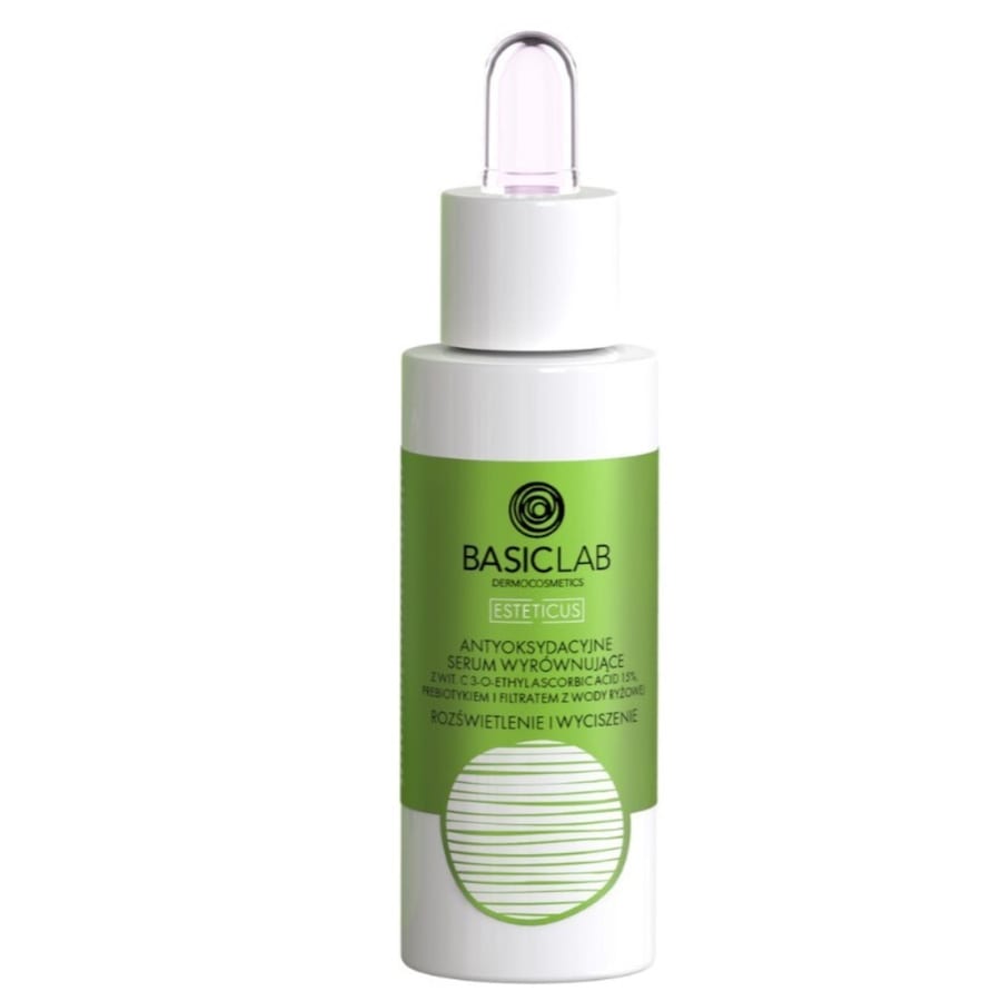 BasicLab Antyoksydacyjne Serum Wyrównujące z wit. C 15% Rozświetlenie i Wyciszenie Serum przeciwzmarszczkowe 30 ml