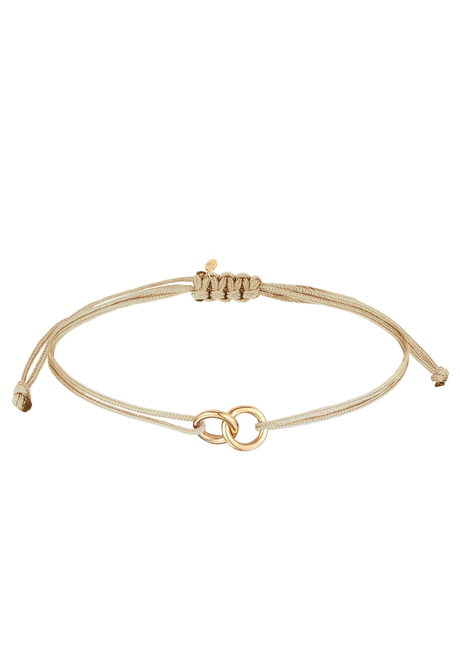 Elli Damskie Koło Geo Minimal z nylonem brąz w srebrze próby 925 Sterling Silver pozłacane Bransoletki 1 ct