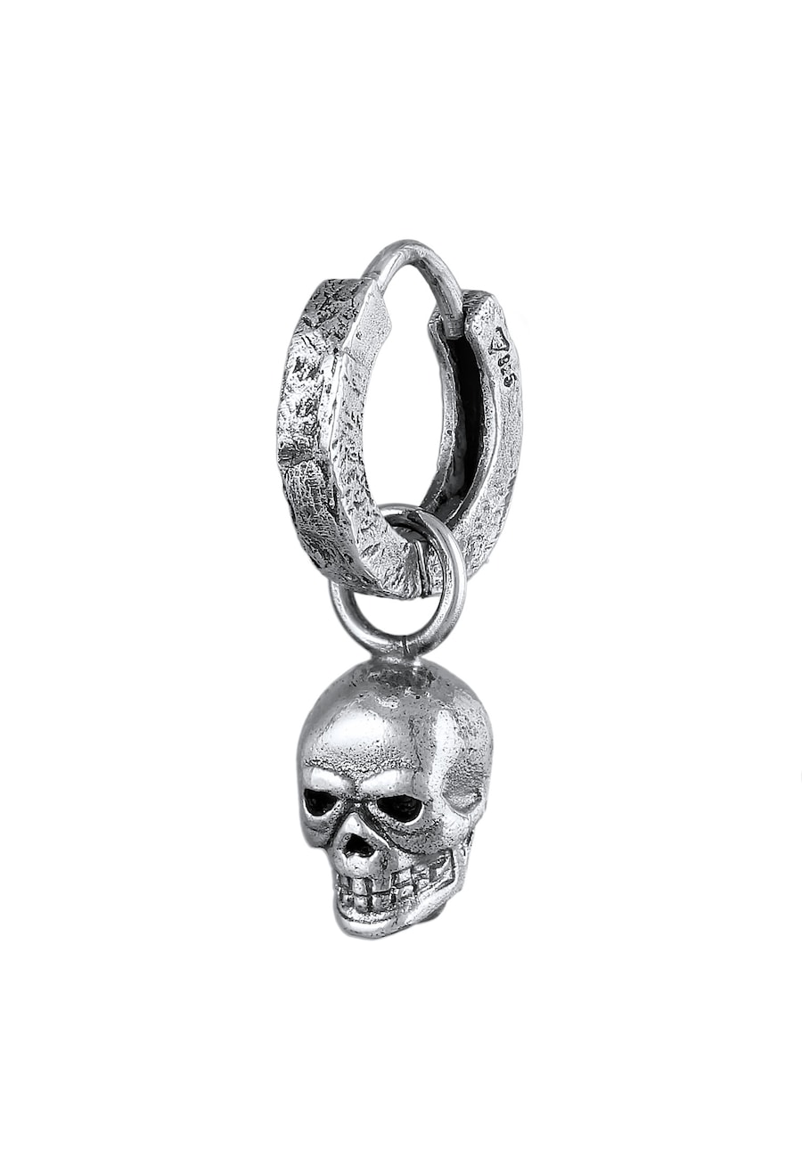 KUZZOI Męskie kreole czaszka zaiweszka Single Piece ze srebra próby 925 Sterling Silver Wisiorki 1 ct