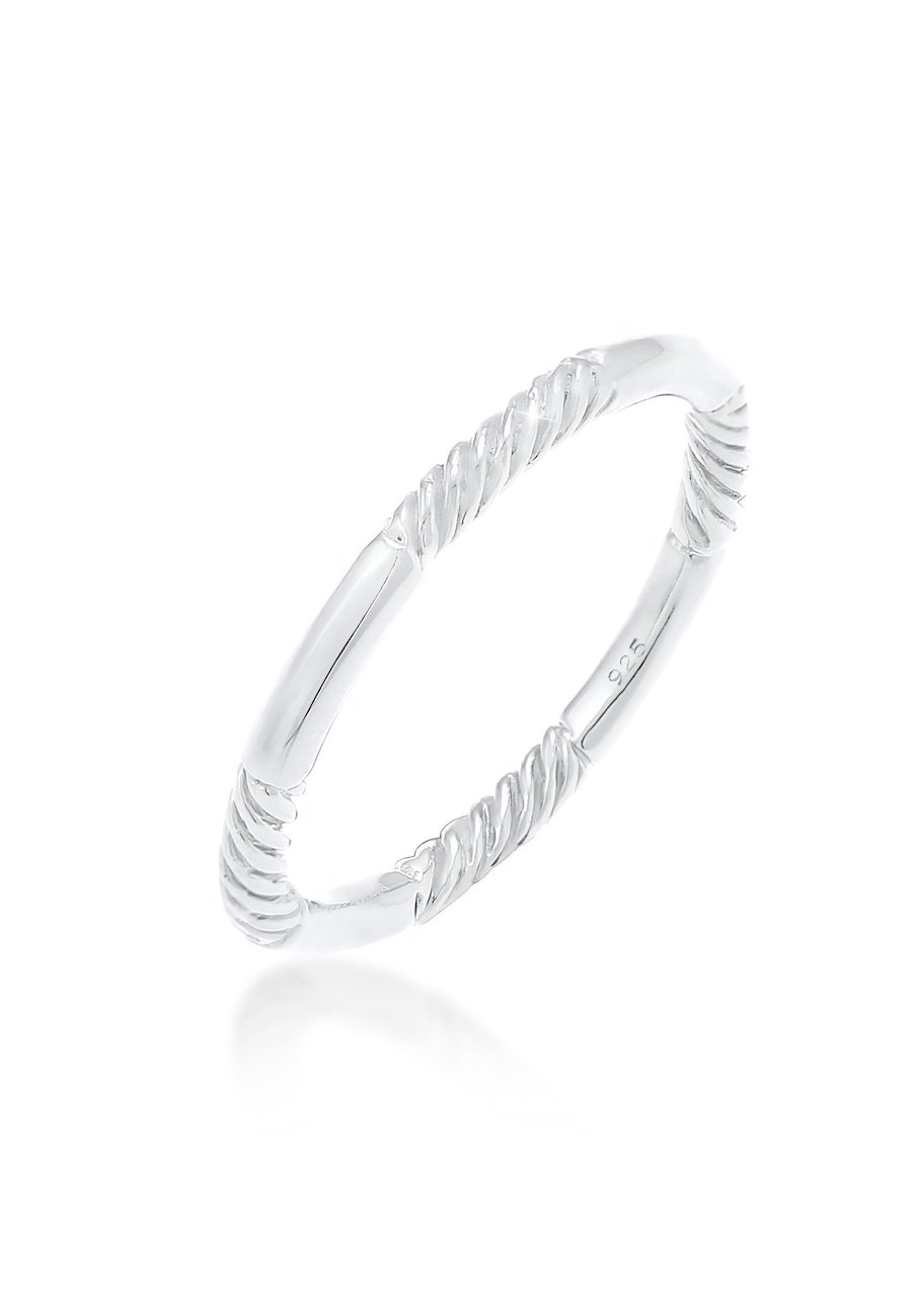 Elli Damy Bandring Basic Stacking toczone w 925 Sterling Silver Pierścionki 1 ct Damski