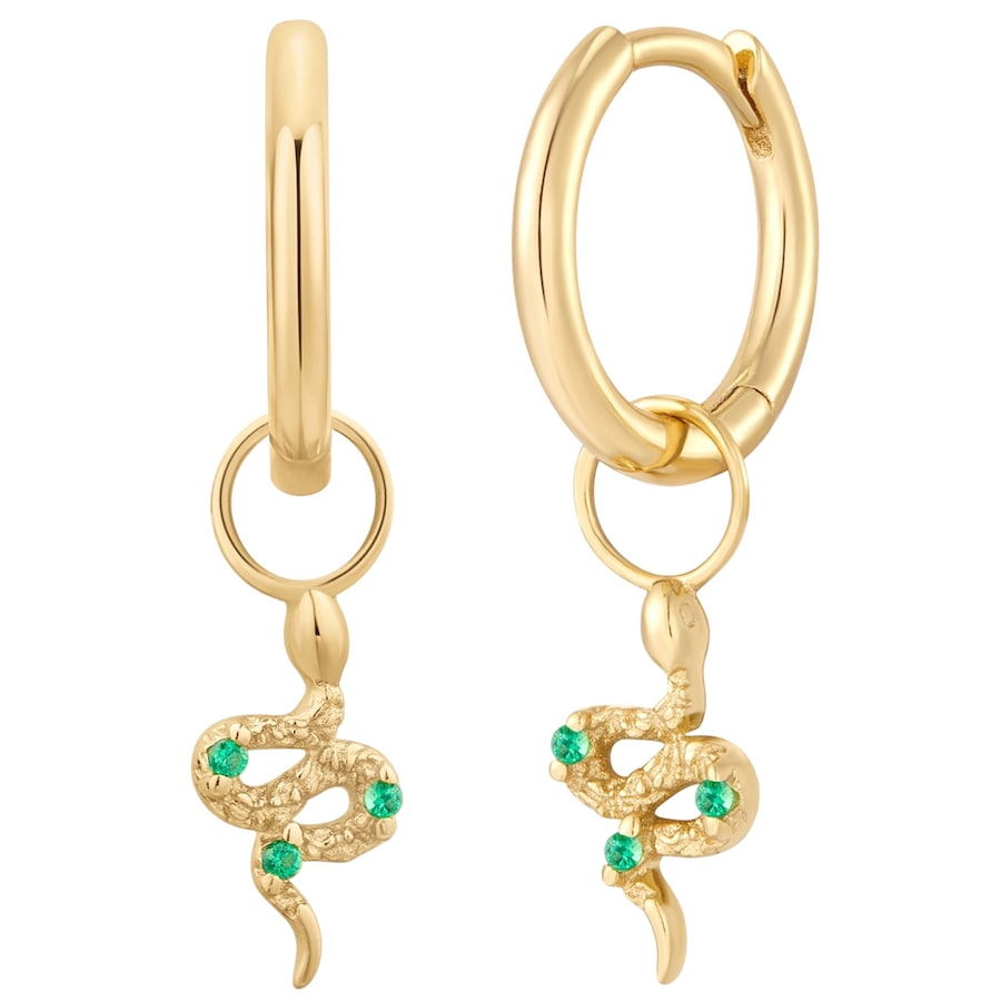 Glanzstücke München Srebrne kolczyki kreolki Waż Srebro wysokiej próby Żółte złoto Kolczyki koła 1 ct Damski