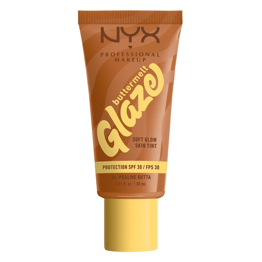 NYX Professional Makeup Buttermelt Glaze, Tint do twarzy z SPF 30 Podkłady 30 ml 06W - PRALINE BUTTA
