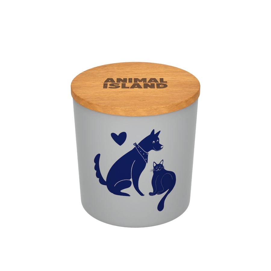 Animal Island Pojemnik na karmę M, Kocia łapka Szampony 475 ml Szary