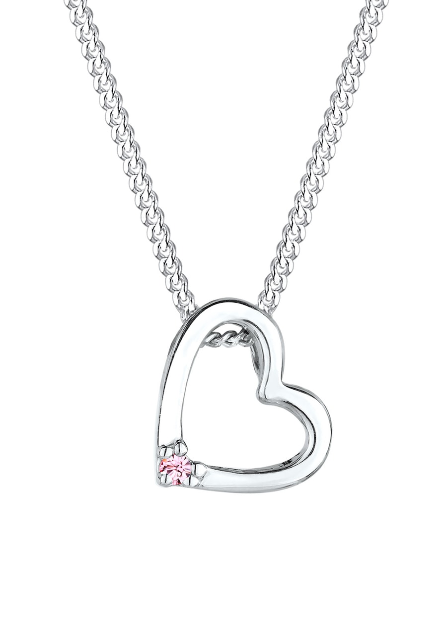 Elli Damski wisiorek serce z kryształem, srebro 925 Sterling Silver Naszyjniki 1 ct