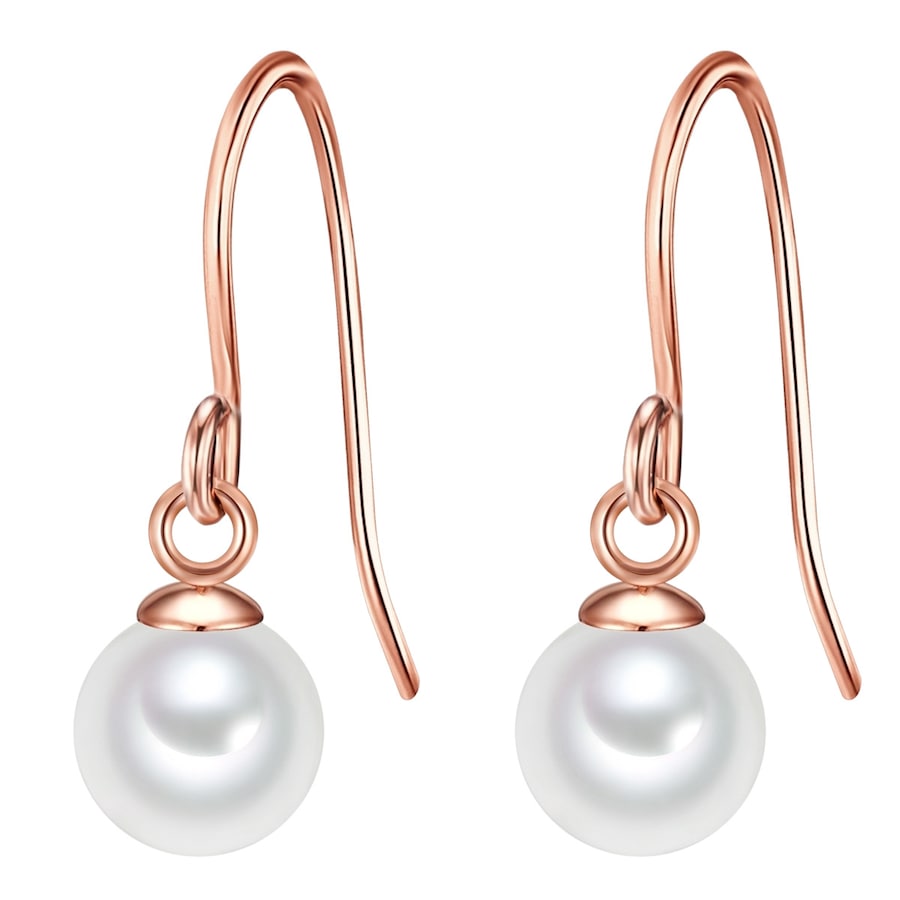 Glanzstücke München Kolczyki wiszące srebrne srebro wysokiej próby Perła hodowlana słodkowodna różowe złoto 1 ct Damski