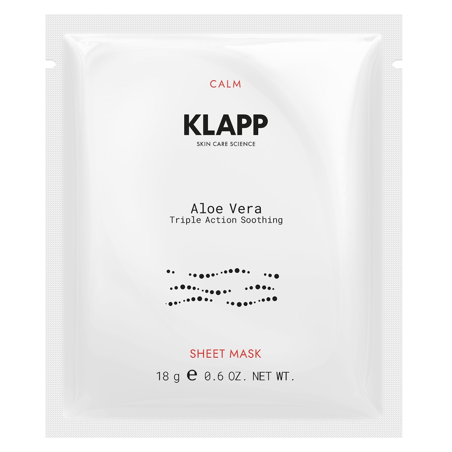 Klapp Aloe Vera Triple Action Soothing Sheet Mask Maseczki nawilżające 9 ml
