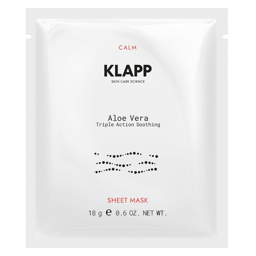 Klapp Aloe Vera Triple Action Soothing Sheet Mask Maseczki nawilżające 9 ml