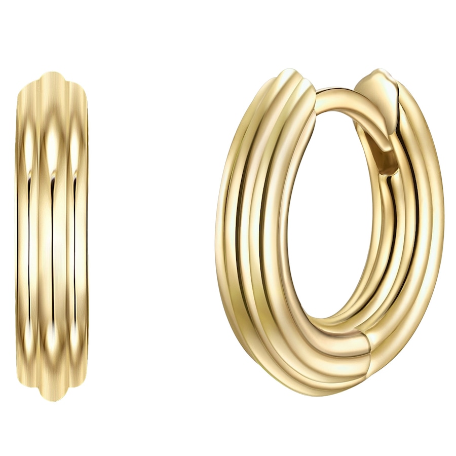 Glanzstücke München Srebrne kolczyki kreole srebro wysokiej próby żółte złoto Kolczyki koła 1 ct Damski