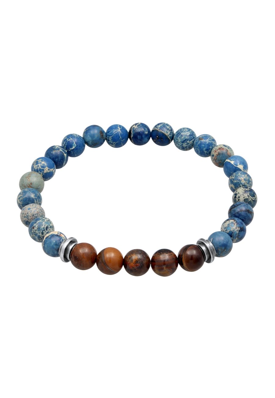 KUZZOI Męskie bombki z agatem i tygrysim okiem ze srebra próby 925 Sterling Silver Biżuteria męska 1 ct