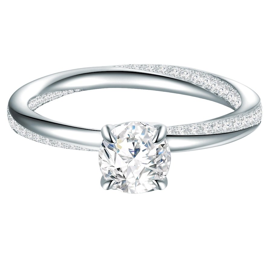 Trilani Srebrny pierścionek srebro wysokiej próby Cyrkonia srebrny Pierścionki 1 ct Damski