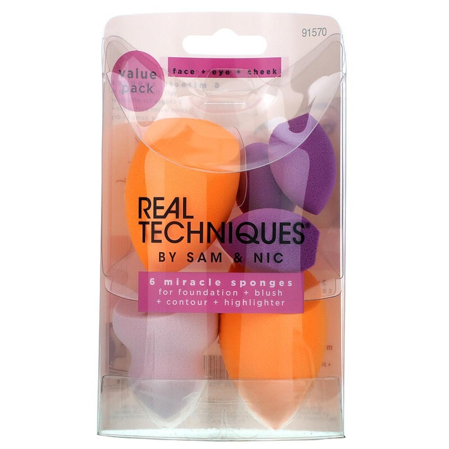 Real Techniques 6 Miracle Sponges Blendery do makijażu 1 ct