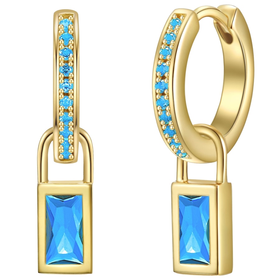 Glanzstücke München Kolczyki z Srebro wysokiej próby w Żółte złoto Kolczyki koła 1 ct Damski