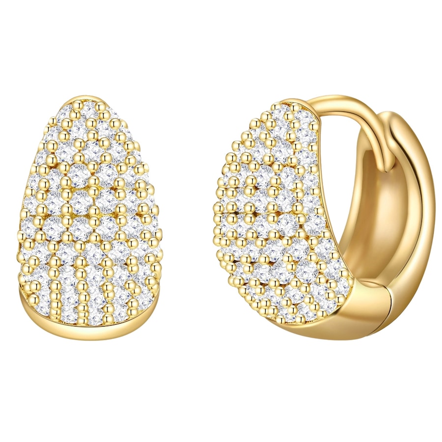 Glanzstücke München Srebrne kolczyki kreole srebro wysokiej próby Cyrkonia żółte złoto Kolczyki koła 1 ct Damski