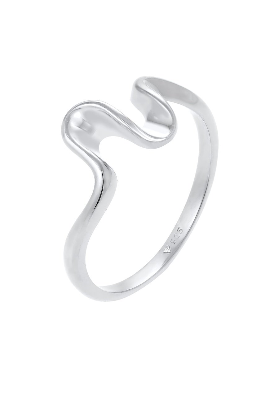 Elli Damski pierścionek Wave Look Trend ze srebra próby 925 Sterling Silver Pierścionki 1 ct