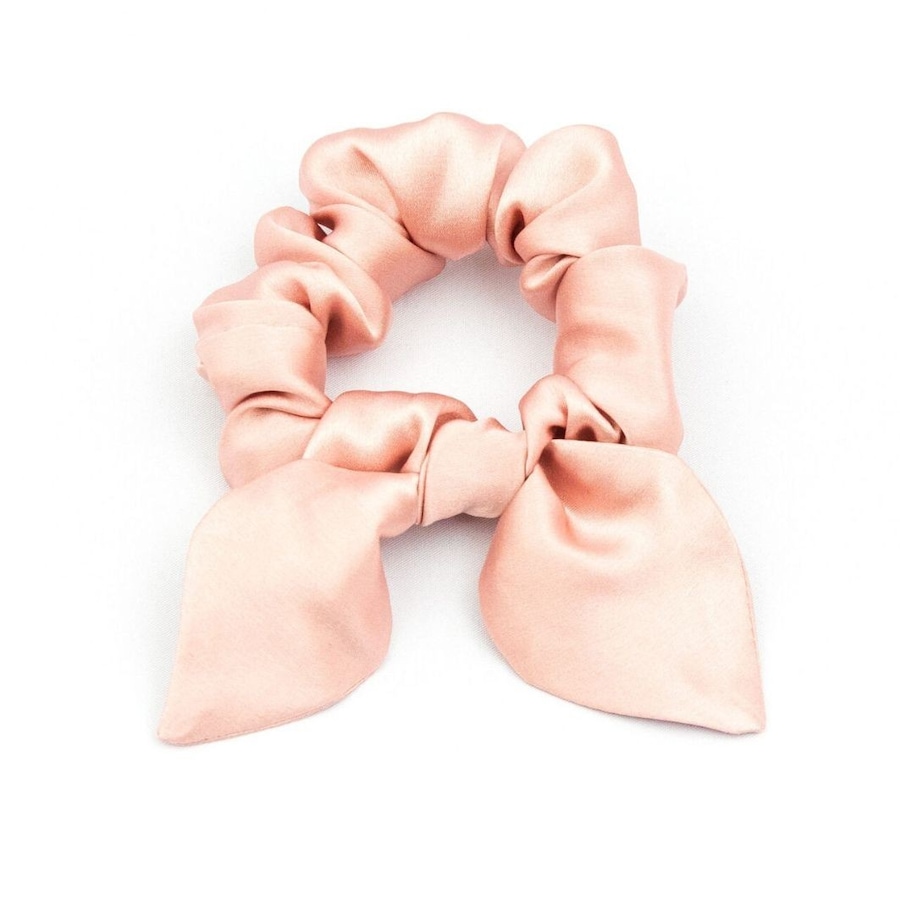 So fluffy Jedwabna gumka z uszami - pudrowy róż Gumki do włosów 1 ct