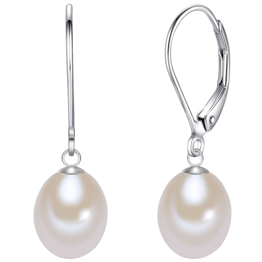 Lulu & Jane Srebro wysokiej pr óby Perła hodowlana słodkowodna Kolczyki koła 1 ct Damski