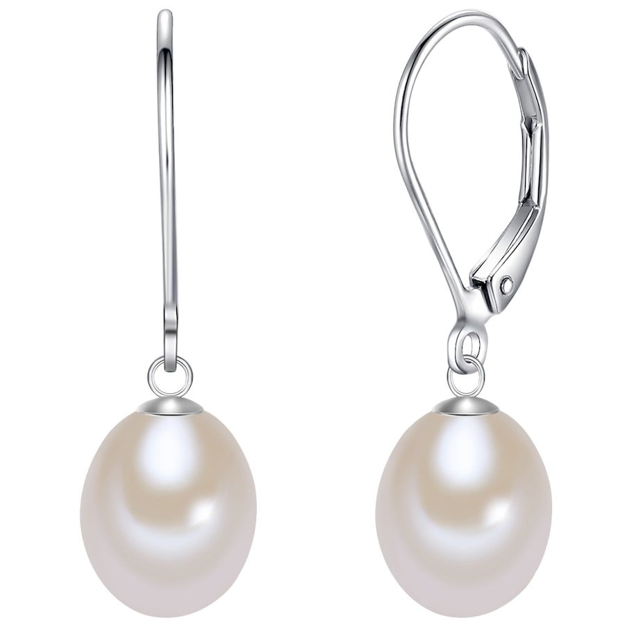 Lulu & Jane Srebro wysokiej pr óby Perła hodowlana słodkowodna Kolczyki koła 1 ct Damski