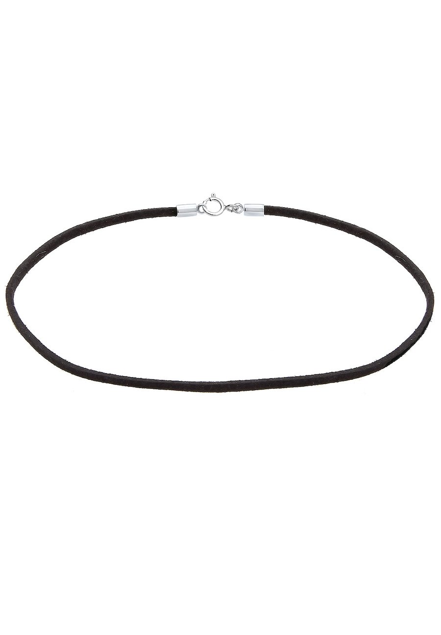 Elli Damski Choker Basic Trend z czarnego zamszu w srebrze 925 Sterling Silver 86093 Naszyjniki 1 ct