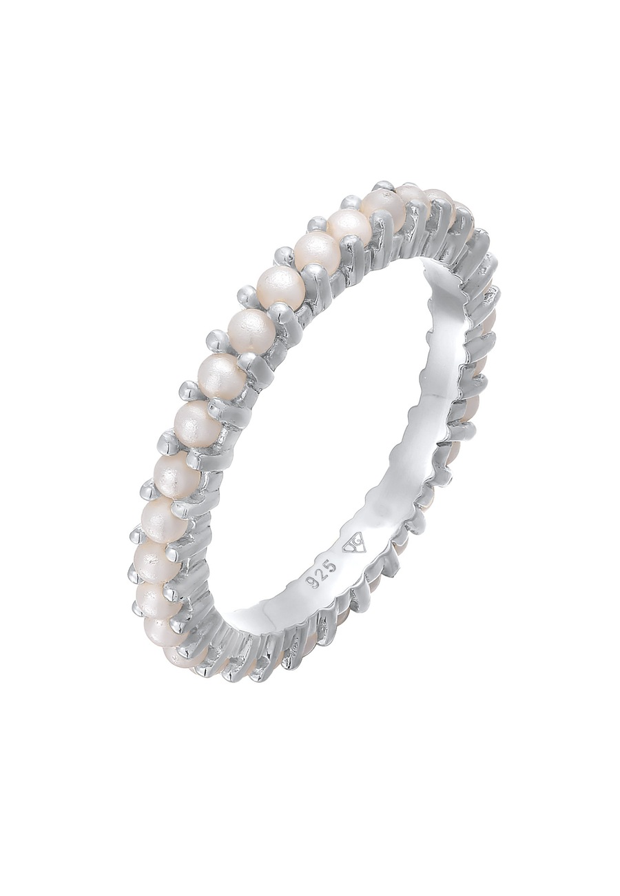 Elli Damska obrączka Memoire szklane koraliki w srebrze próby 925 Sterling Silver Pierścionki 1 ct Damski