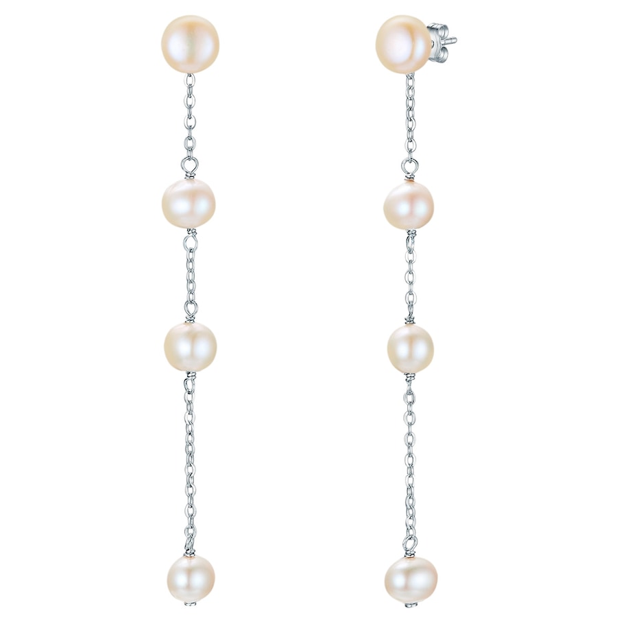 Valero Pearls Srebro wysokiej pr óby Perła hodowlana słodkowodna Kolczyki 1 ct Damski