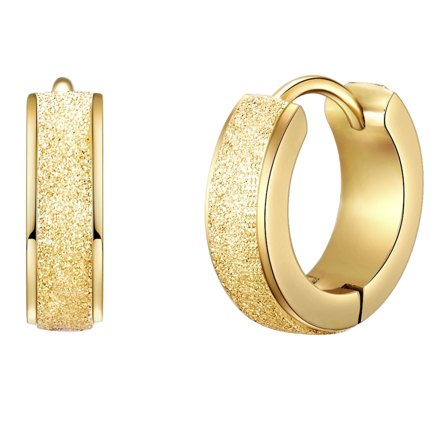 EASTSIDE Kolczyki kreole ze stali szlachetnej Stal szlachetna żółte złoto Kolczyki koła 1 ct Damski