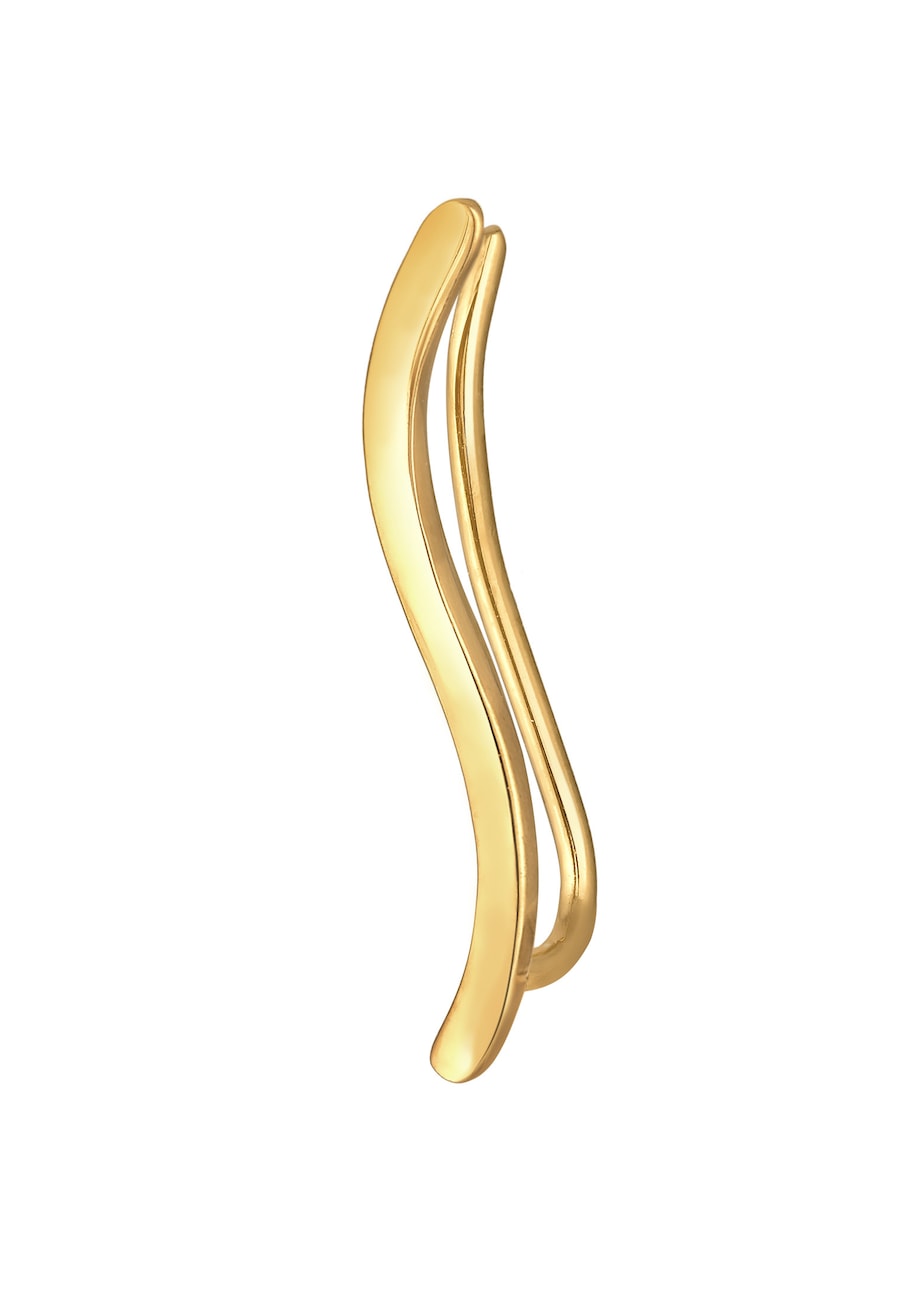 Elli Damskie klipsy do uszu Earclimber zakrzywione ze srebra próby 925 Sterling Silver Nausznice 1 ct