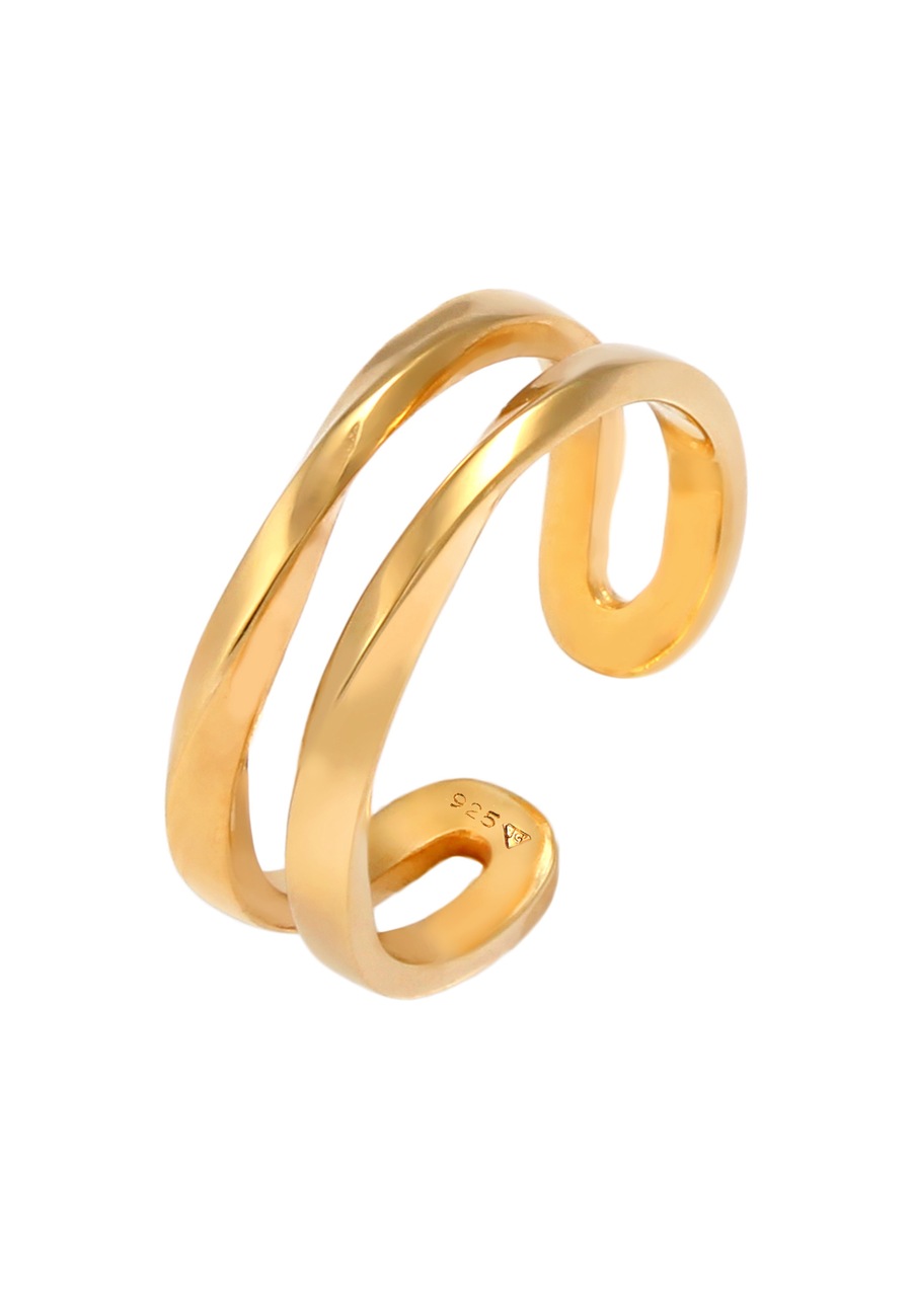 Elli Dama z podwójnym biustem otwarta z regulacją w 925 Sterling Silver Pierścionki 1 ct Damski