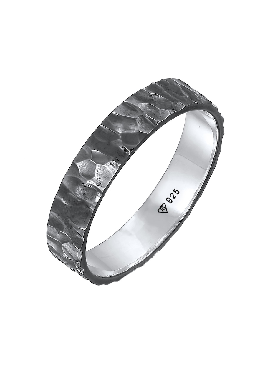 KUZZOI Męska obrączka Organic ze strukturą ze srebra próby 925 Sterling Silver Pierścionki 1 ct Męskie