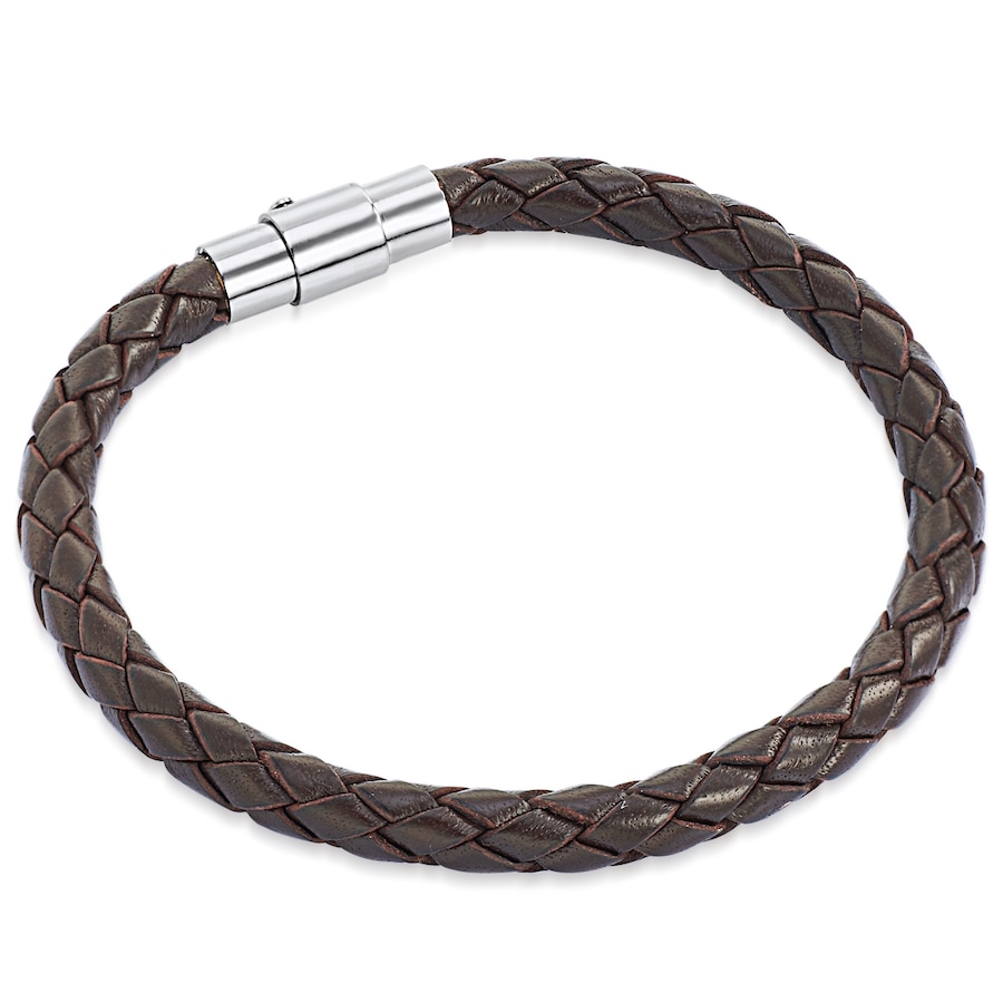 Rafaela Donata Skórzana bransoletka Skóra naturalna ciemnobrązowy Bransoletki 1 ct Damski