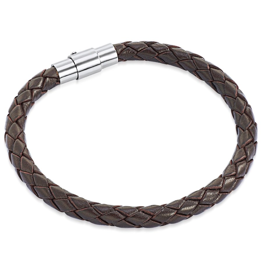 Rafaela Donata Skórzana bransoletka Skóra naturalna ciemnobrązowy Bransoletki 1 ct Damski