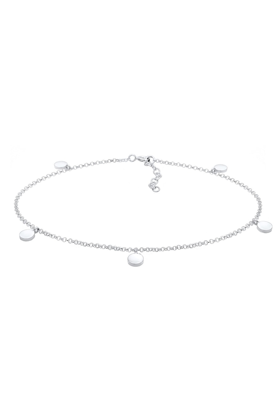 Elli Damska bransoletka na kostkę geo płytka ze srebra próby 925 Sterling Silver Bransoletki na nogę 1 ct Damski