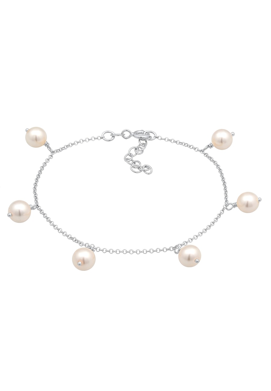 Nenalina Nenalina Bransoletka Damska bransoletka elegancka prosta z syntetycznymi perłami w srebrze próby 925 Bransoletki 1 ct Damski