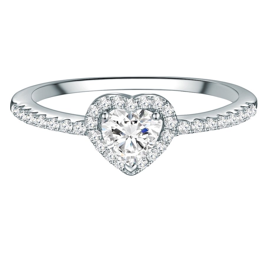 Trilani Srebrny pierścionek Serce srebro wysokiej próby Cyrkonia srebrny Pierścionki 1 ct Damski