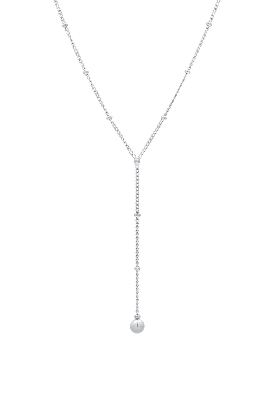 Elli Piłka damska Choker Y-Chain Ball Geo Basic 925 Sterling Silver Pozłacana Naszyjniki 1 ct Damski