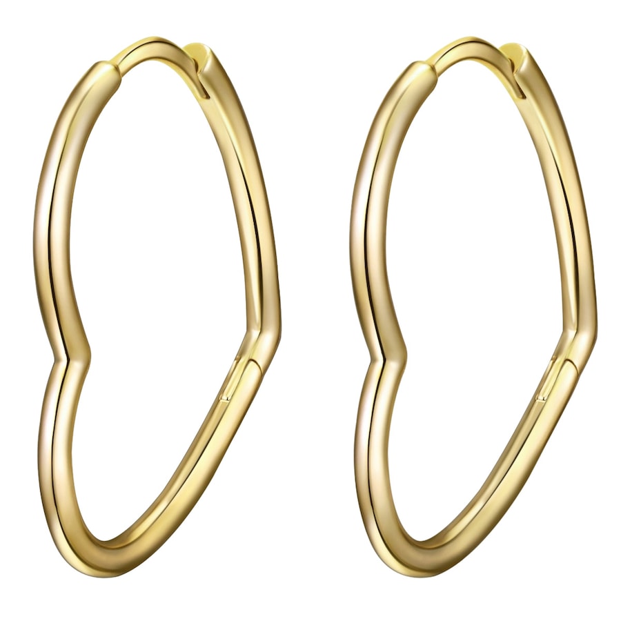 Glanzstücke München Srebrne kolczyki kreole Serce srebro wysokiej próby różowe złoto Kolczyki koła 1 ct Damski