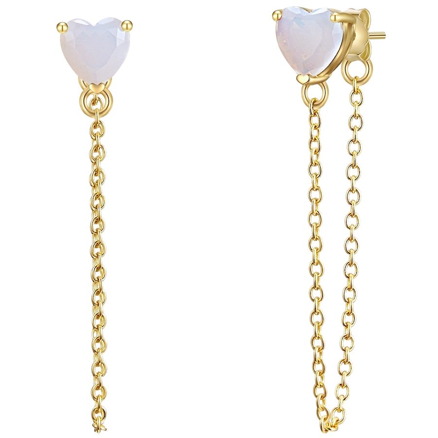 Glanzstücke München Kolczyki Serce z Srebro wysokiej próby w Żółte złoto 1 ct Damski