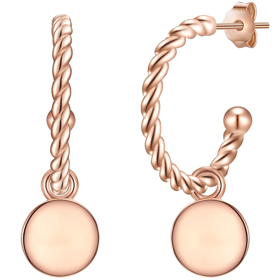 Glanzstücke München Kolczyki z Srebro wysokiej próby w Różowy złoty Kolczyki koła 1 ct Damski