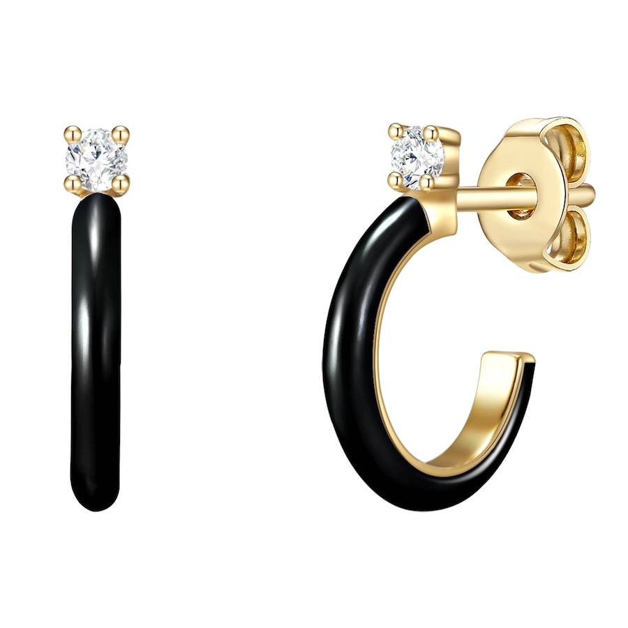 Glanzstücke München Srebrne kolczyki kreole srebro wysokiej próby Cyrkonia żółte złoto Kolczyki koła 1 ct Damski